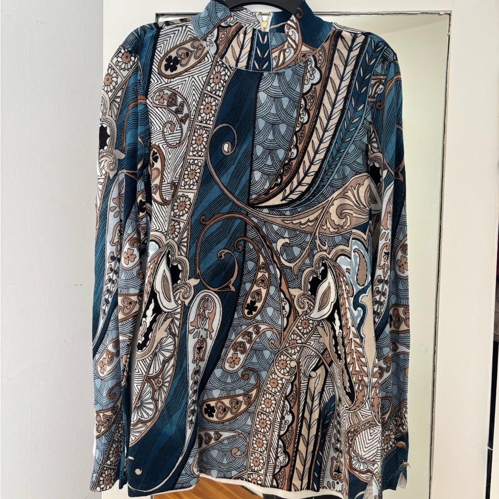 BRAND NEW CHICO’S COOL PAISLEY PULLOVER SWEATER